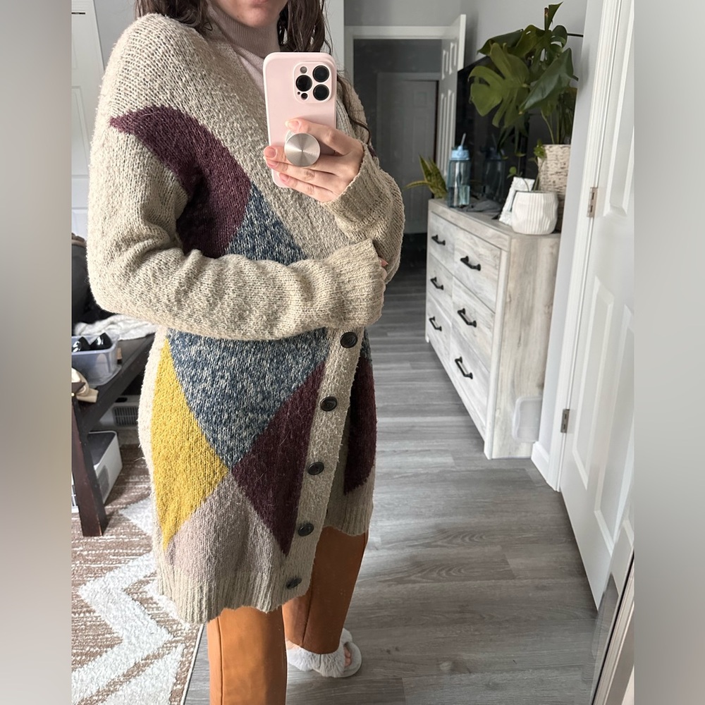 Block Color Cardigan